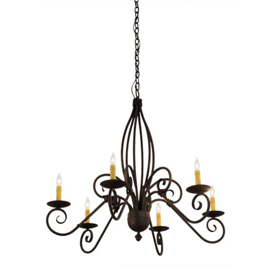Meyda Tiffany Squire 6 Light 36" Wide Taper Candle Style Chandelier