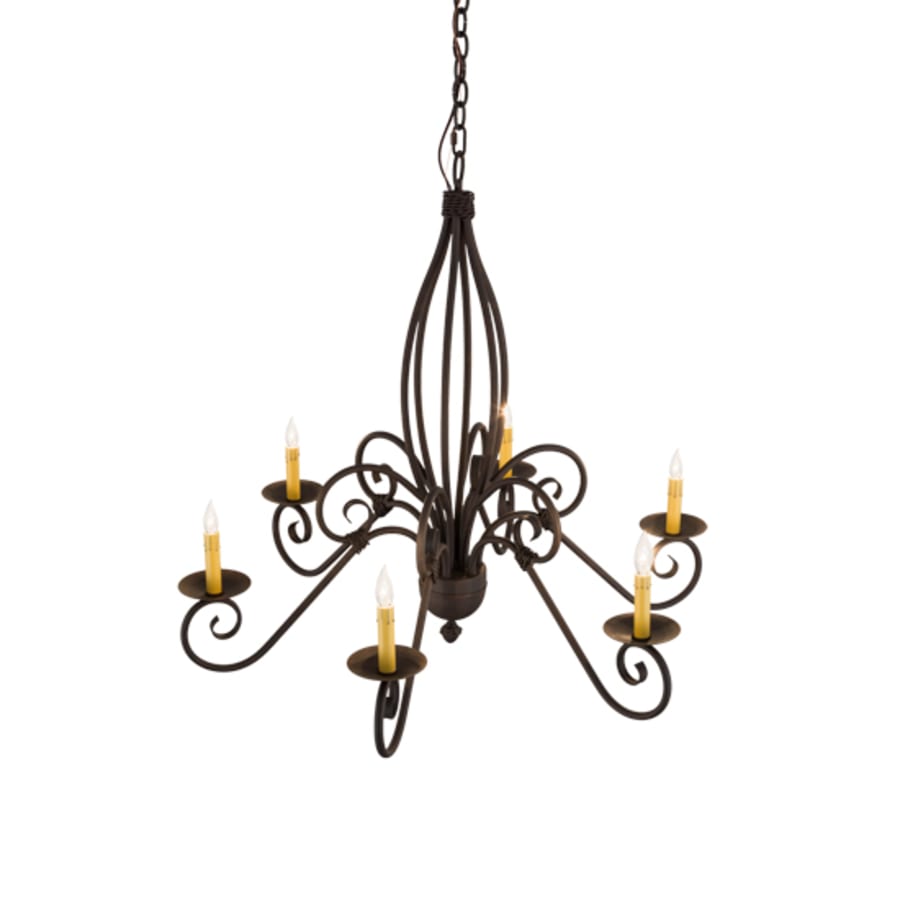 Meyda Tiffany Squire 6 Light 36" Wide Taper Candle Style Chandelier