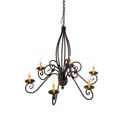 Meyda Tiffany Squire 6 Light 36" Wide Taper Candle Style Chandelier