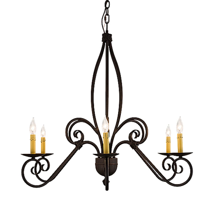 Meyda Tiffany Squire 6 Light 36" Wide Taper Candle Style Chandelier