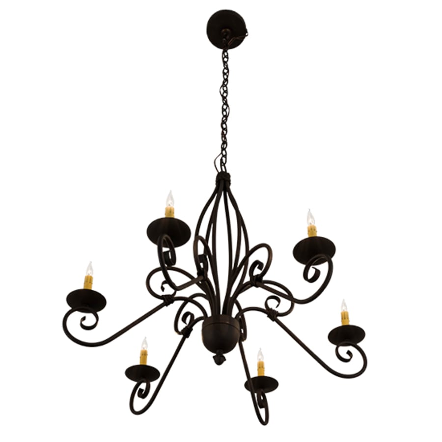 Meyda Tiffany Squire 6 Light 36" Wide Taper Candle Style Chandelier