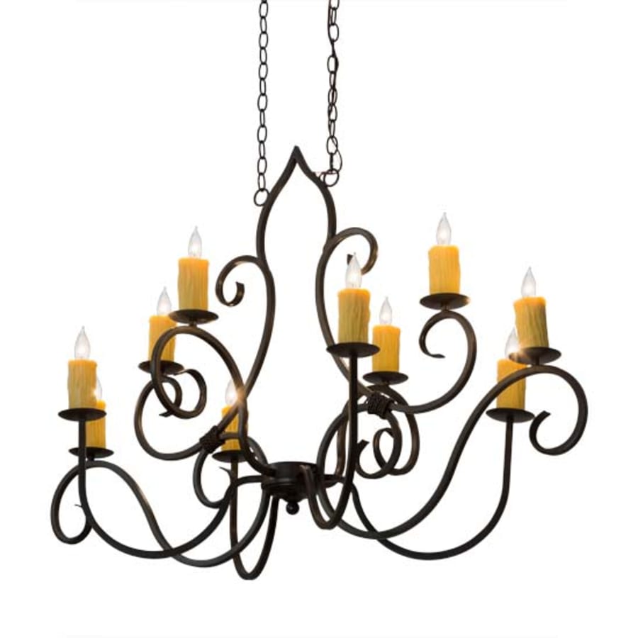 Meyda Tiffany Long Clifton 10 Light 48" Wide Taper Candle Style Chandelier