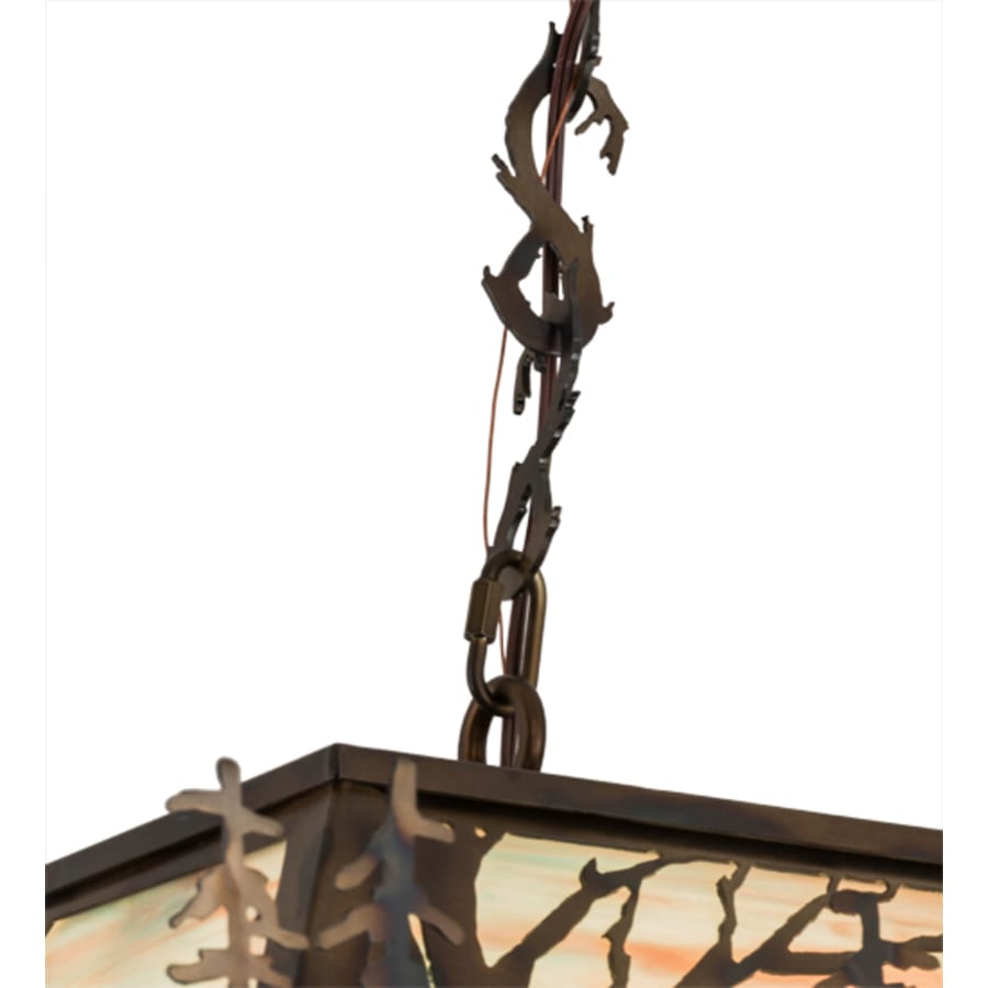 Meyda Tiffany Moose Through the Trees 6 Light 36" Wide Linear Pendant