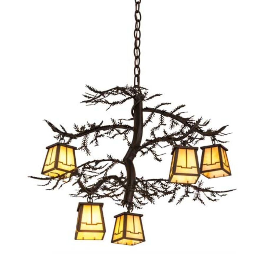 Meyda Tiffany Pine Branch Valley View 5 Light 29" Wide Chandelier