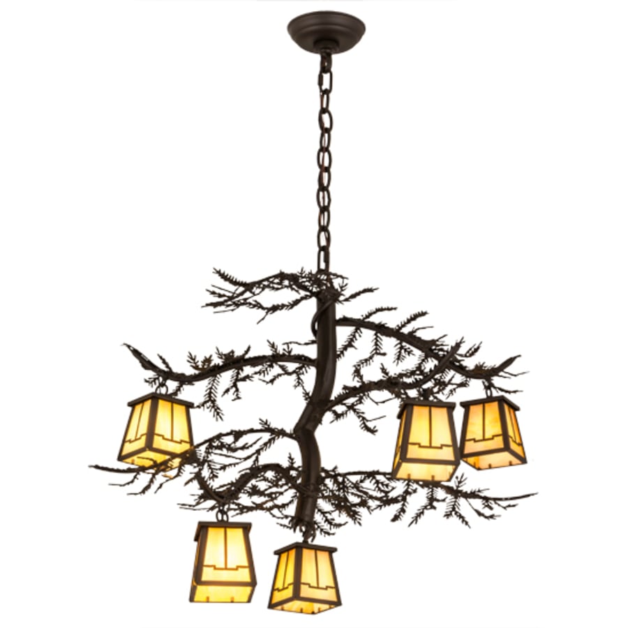 Meyda Tiffany Pine Branch Valley View 5 Light 29" Wide Chandelier