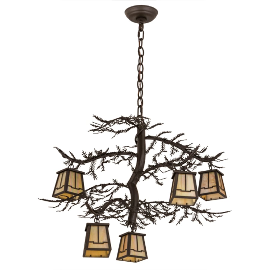 Meyda Tiffany Pine Branch Valley View 5 Light 29" Wide Chandelier