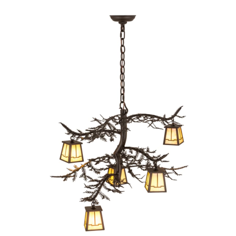 Meyda Tiffany Pine Branch Valley View 5 Light 29" Wide Chandelier