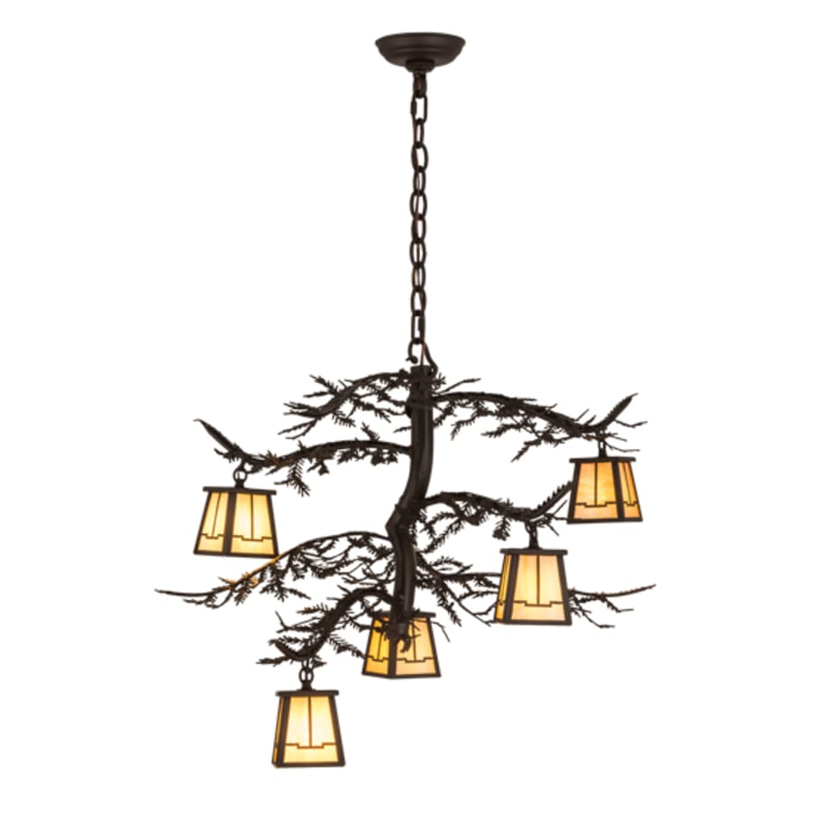 Meyda Tiffany Pine Branch Valley View 5 Light 29" Wide Chandelier