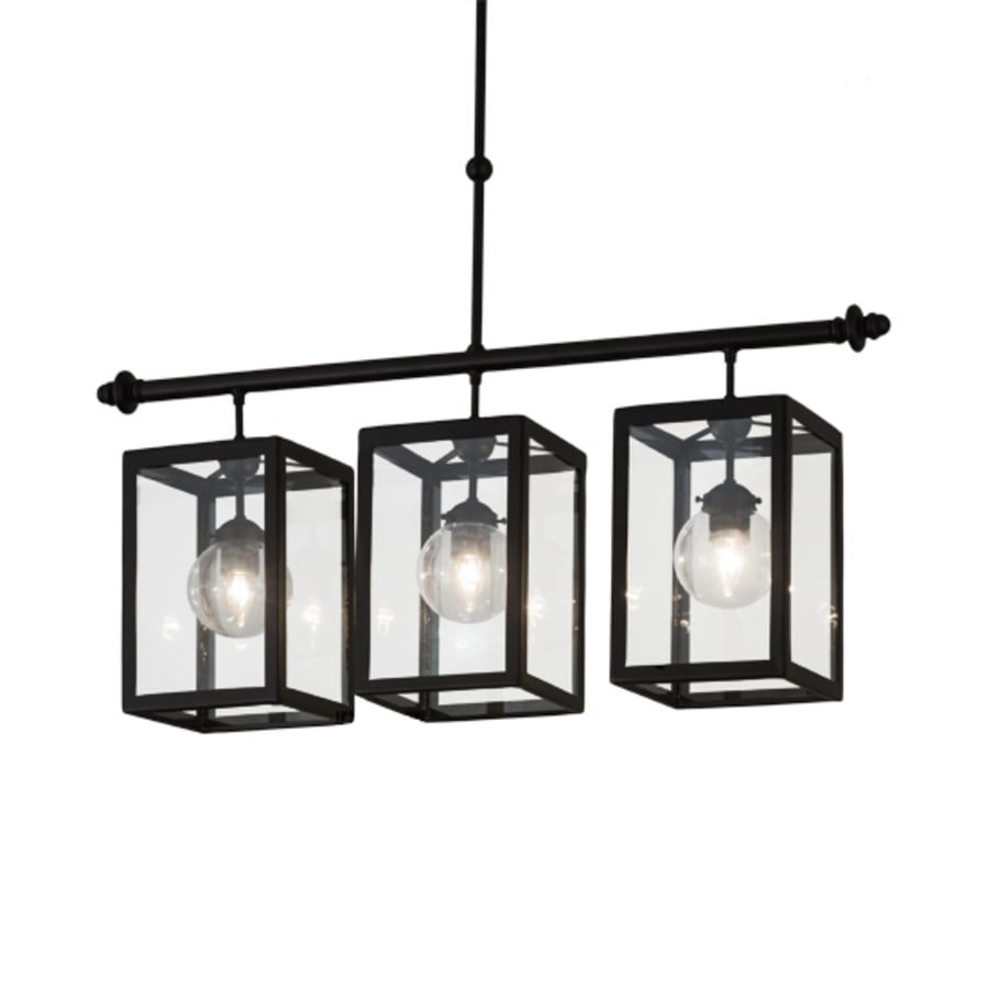 Meyda Tiffany Quadrato Bloc 3 Light 39" Wide Linear Pendant