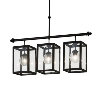 Meyda Tiffany Quadrato Bloc 3 Light 39" Wide Linear Pendant