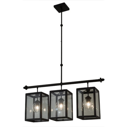 Meyda Tiffany Quadrato Bloc 3 Light 39" Wide Linear Pendant