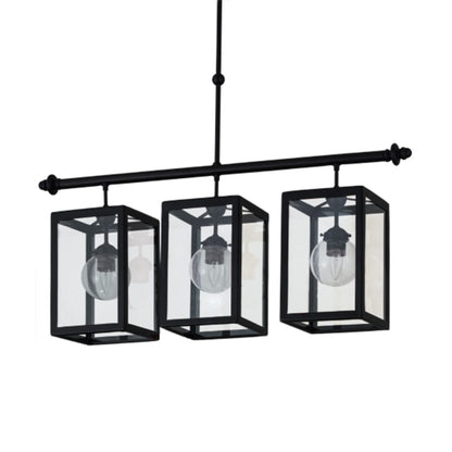 Meyda Tiffany Quadrato Bloc 3 Light 39" Wide Linear Pendant