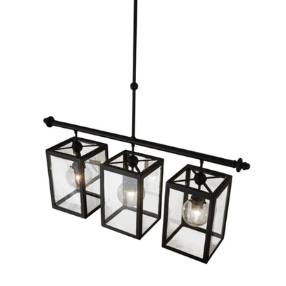 Meyda Tiffany Quadrato Bloc 3 Light 39" Wide Linear Pendant