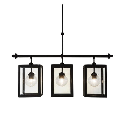 Meyda Tiffany Quadrato Bloc 3 Light 39" Wide Linear Pendant