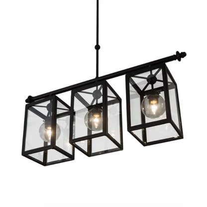Meyda Tiffany Quadrato Bloc 3 Light 39" Wide Linear Pendant