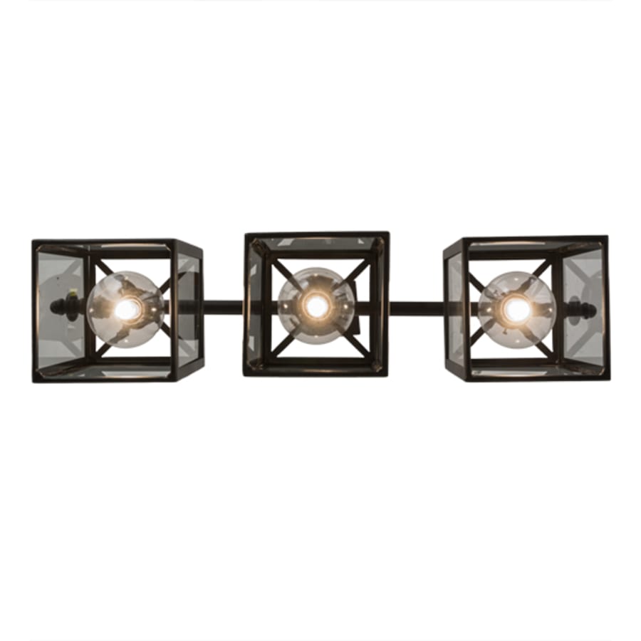 Meyda Tiffany Quadrato Bloc 3 Light 39" Wide Linear Pendant