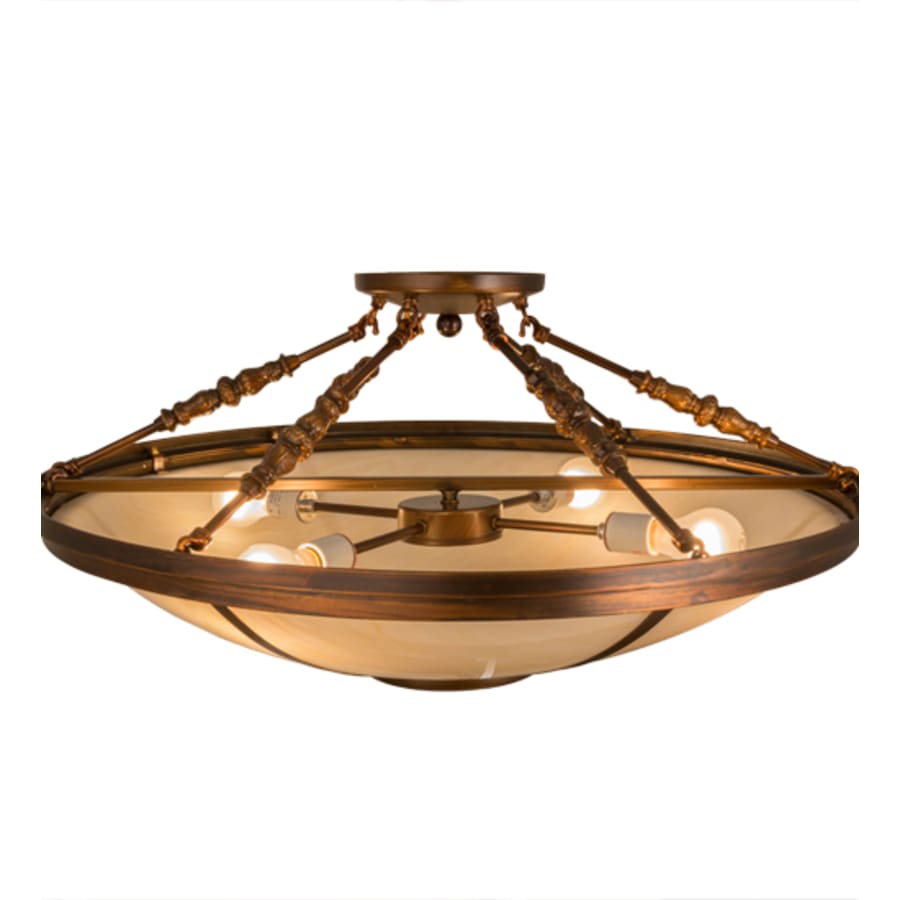 Meyda Tiffany Commerce 4 Light 31" Wide Semi-Flush Bowl Ceiling Fixture - Vintage Copper Finish
