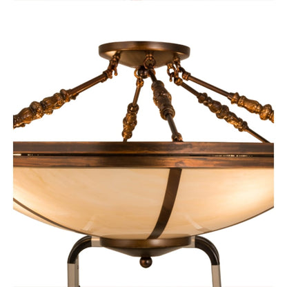 Meyda Tiffany Commerce 4 Light 31" Wide Semi-Flush Bowl Ceiling Fixture - Vintage Copper Finish