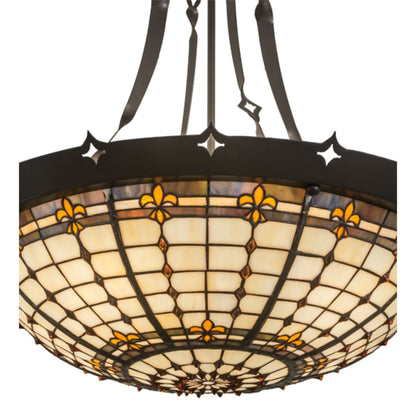 Meyda Tiffany Fleur-de-Lite 4 Light 26" Wide Pendant