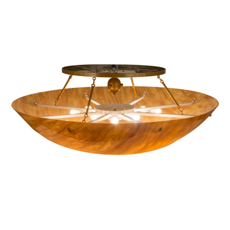Meyda Tiffany Artesia 12 Light 60" Wide Semi-Flush Bowl Ceiling Fixture - Buttered Brass Finish