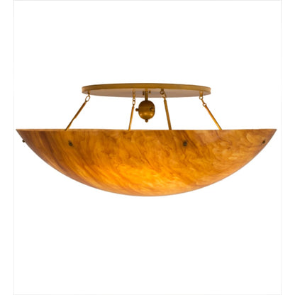 Meyda Tiffany Artesia 12 Light 60" Wide Semi-Flush Bowl Ceiling Fixture - Buttered Brass Finish