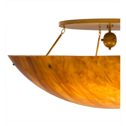 Meyda Tiffany Artesia 12 Light 60" Wide Semi-Flush Bowl Ceiling Fixture - Buttered Brass Finish