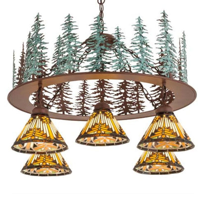 Meyda Tiffany Nuevo Mission 5 Light 34" Wide Chandelier