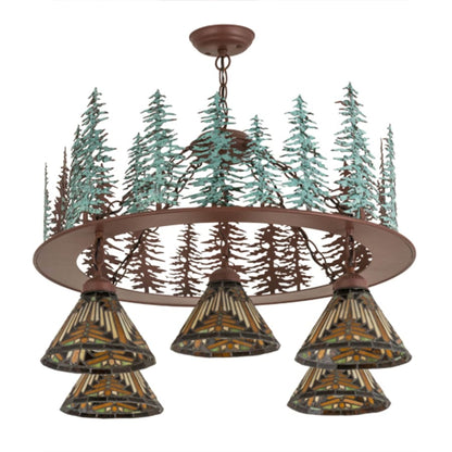 Meyda Tiffany Nuevo Mission 5 Light 34" Wide Chandelier