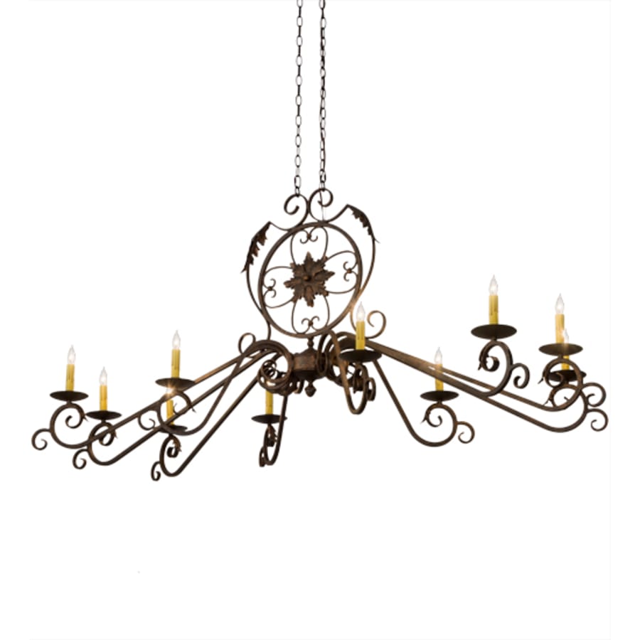 Meyda Tiffany Christabel 10 Light 68" Wide Taper Candle Linear Chandelier