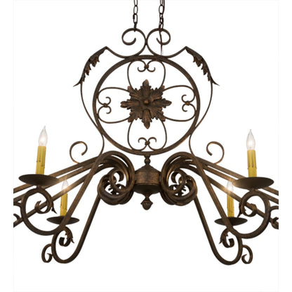 Meyda Tiffany Christabel 10 Light 68" Wide Taper Candle Linear Chandelier