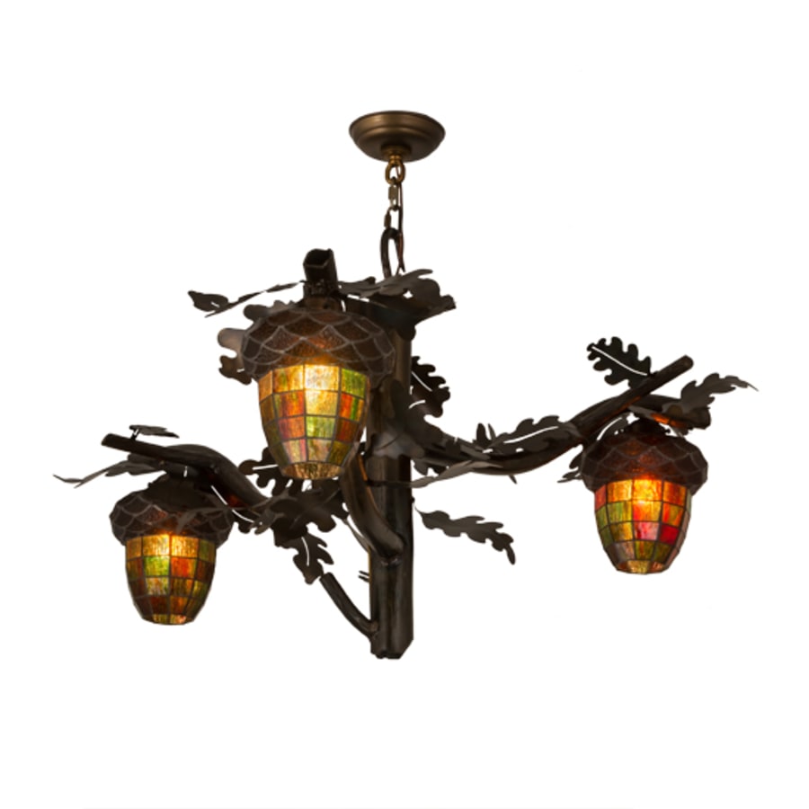 Meyda Tiffany Acorn 3 Light 40" Wide Chandelier