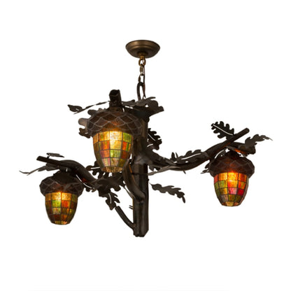 Meyda Tiffany Acorn 3 Light 40" Wide Chandelier