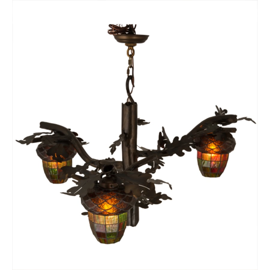 Meyda Tiffany Acorn 3 Light 40" Wide Chandelier