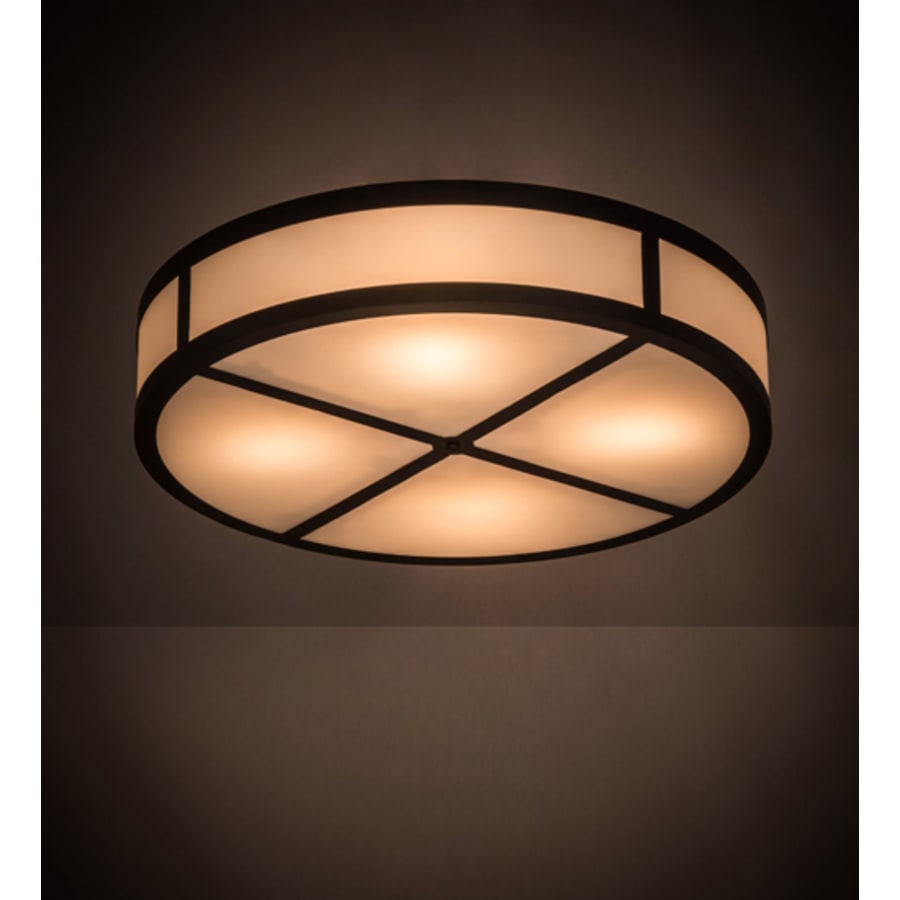 Meyda Tiffany Smythe Craftsman 4 Light 30" Wide Semi-Flush Drum Ceiling Fixture