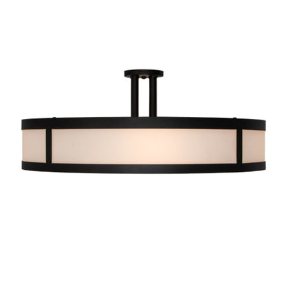 Meyda Tiffany Smythe Craftsman 4 Light 30" Wide Semi-Flush Drum Ceiling Fixture