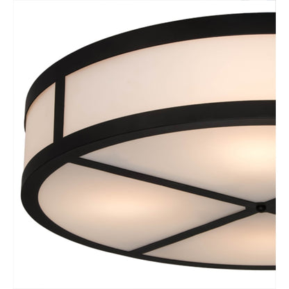 Meyda Tiffany Smythe Craftsman 4 Light 30" Wide Semi-Flush Drum Ceiling Fixture