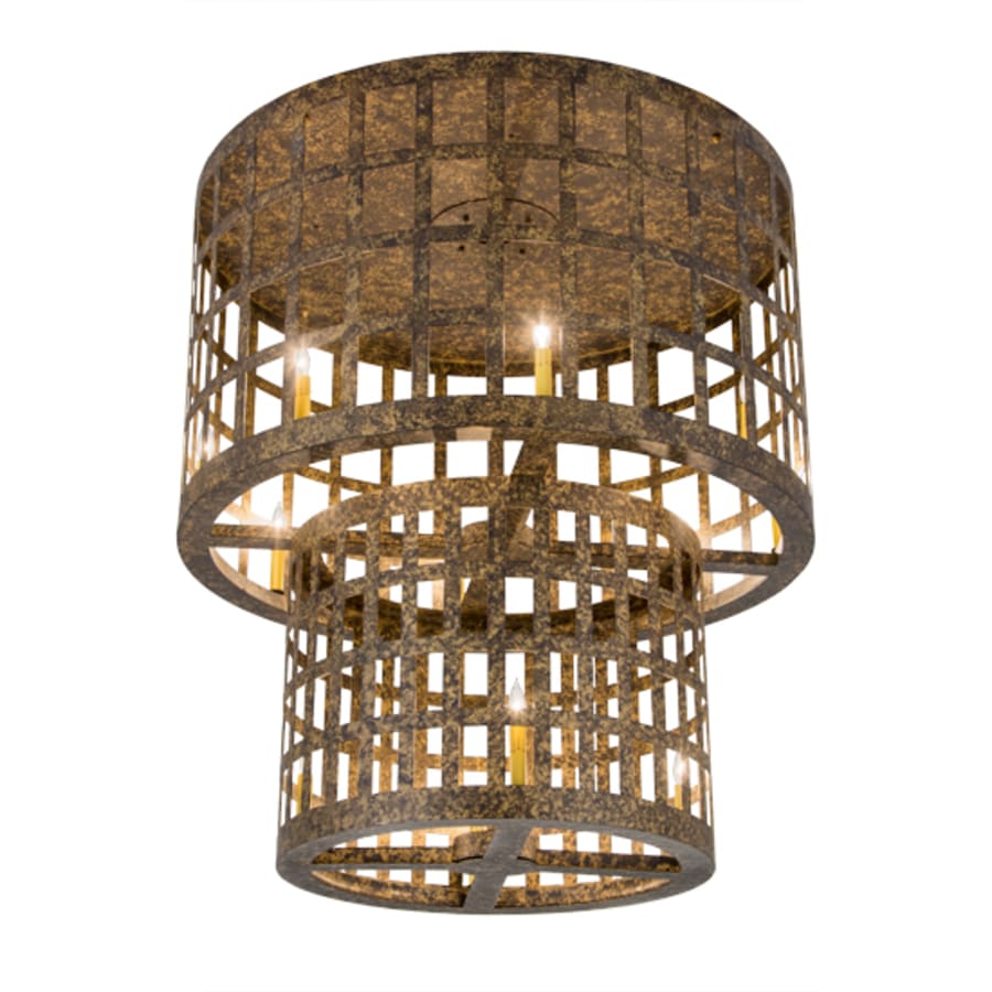 Meyda Tiffany Cilindro Golpe 12 Light 40" Wide Flush Mount Ceiling Fixture