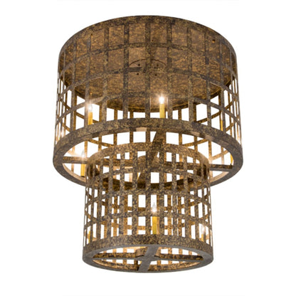 Meyda Tiffany Cilindro Golpe 12 Light 40" Wide Flush Mount Ceiling Fixture