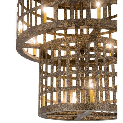 Meyda Tiffany Cilindro Golpe 12 Light 40" Wide Flush Mount Ceiling Fixture