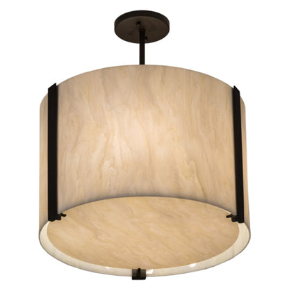 Meyda Tiffany Cilindro 4 Light 18" Wide Semi-Flush Cylinder Ceiling Fixture - Oil Rubbed Bronze Finish