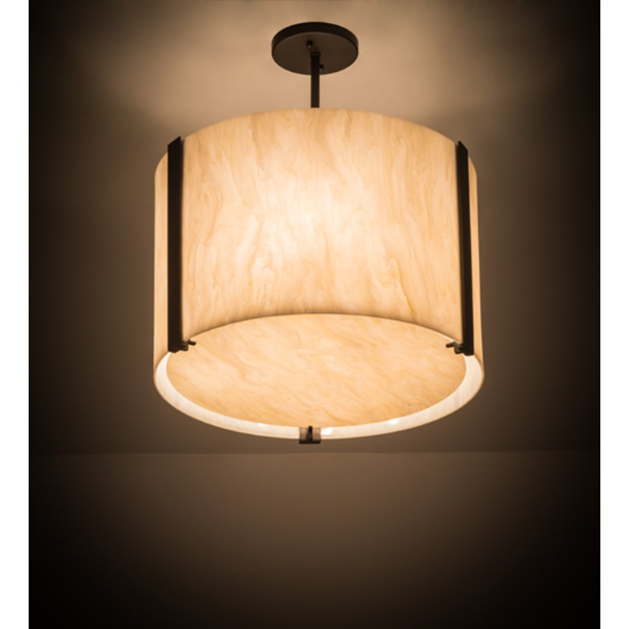 Meyda Tiffany Cilindro 4 Light 18" Wide Semi-Flush Cylinder Ceiling Fixture - Oil Rubbed Bronze Finish