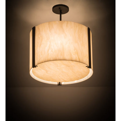 Meyda Tiffany Cilindro 4 Light 18" Wide Semi-Flush Cylinder Ceiling Fixture - Oil Rubbed Bronze Finish