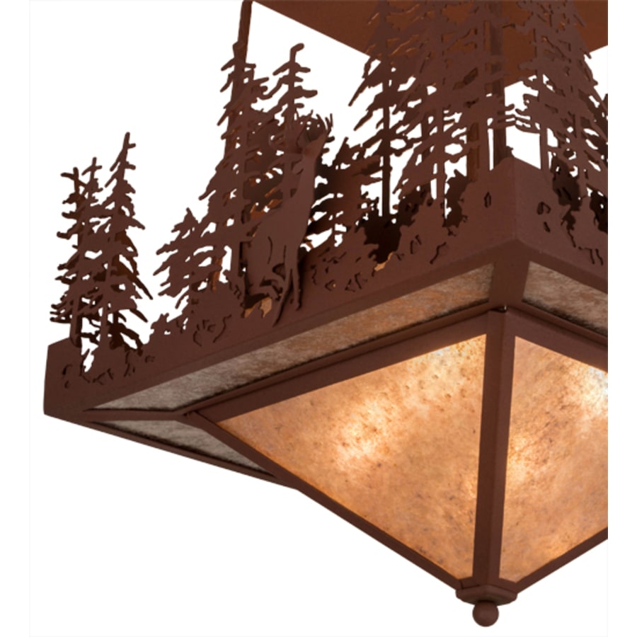 Meyda Tiffany Wildlife at Pine Lake 4 Light 33" Wide Semi-Flush Ceiling Fixture