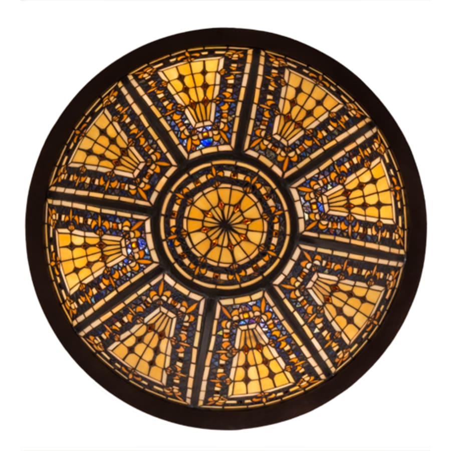 Meyda Tiffany Fleur-de-lis 4 Light 26" Wide Flush Mount Bowl Ceiling Fixture