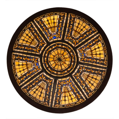 Meyda Tiffany Fleur-de-lis 4 Light 26" Wide Flush Mount Bowl Ceiling Fixture