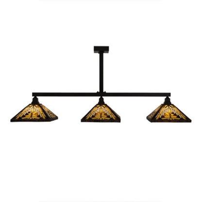 Meyda Tiffany Mission 3 Light 64" Wide Linear Pendant