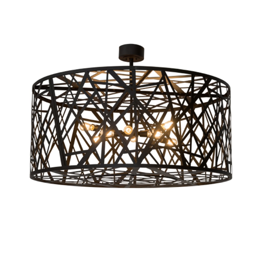Meyda Tiffany Birds Nest 8 Light 54" Wide Semi-Flush Drum Ceiling Fixture