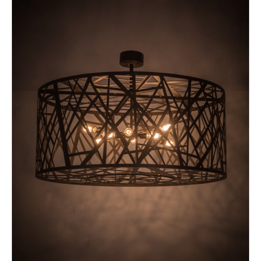 Meyda Tiffany Birds Nest 8 Light 54" Wide Semi-Flush Drum Ceiling Fixture