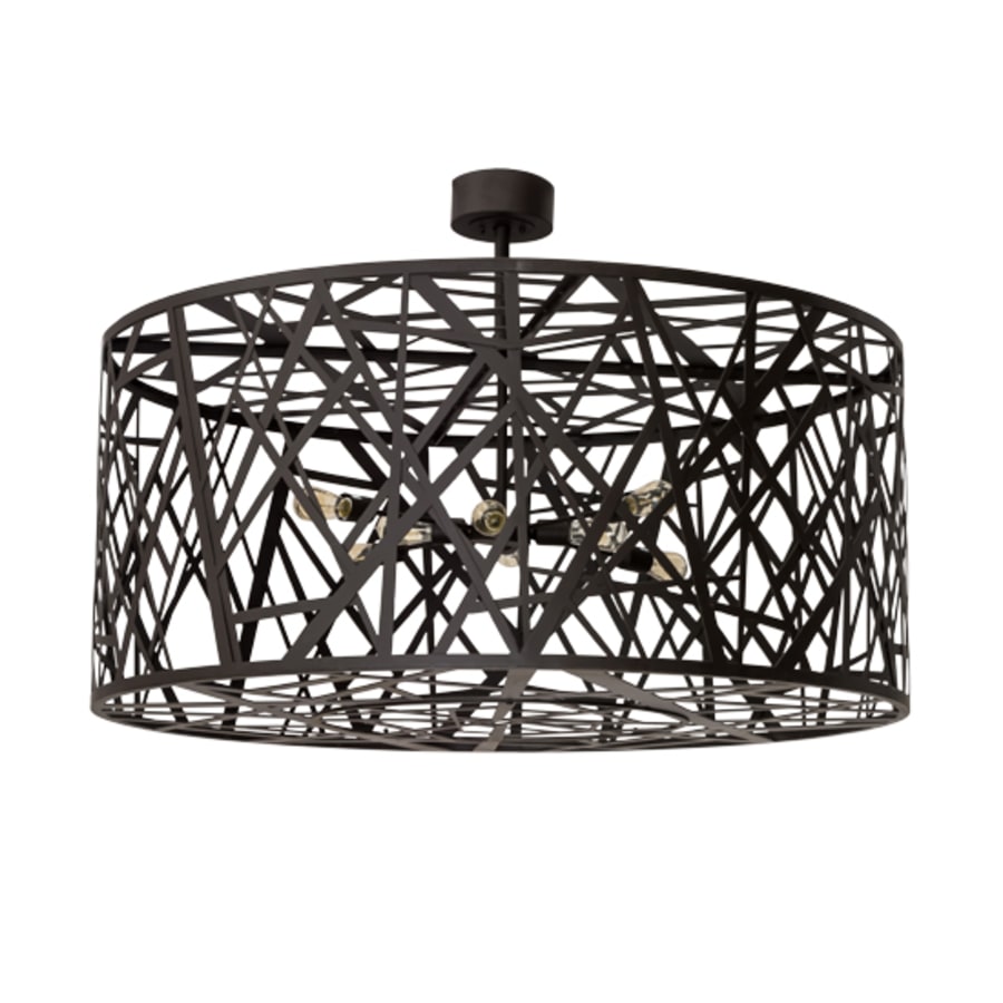Meyda Tiffany Birds Nest 8 Light 54" Wide Semi-Flush Drum Ceiling Fixture