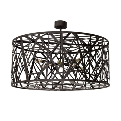 Meyda Tiffany Birds Nest 8 Light 54" Wide Semi-Flush Drum Ceiling Fixture